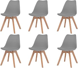 Sillas de Comedor 6 Unidades, Sillas Cocina, Sillas De Comedor, Muebles Sillas, Sillas Salon, Juegos De Sillas, Pack Sillas， Cuero sintético Gris