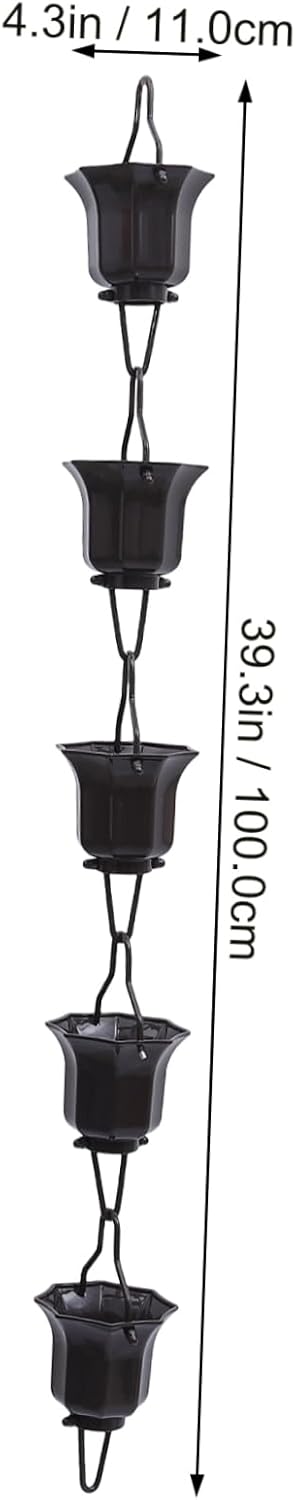 1pc Lotus Cups Rain Chain for Gutter Downspout Elegant Design Unique Water Feature and Outdoor Garden Decor