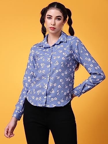 Image of OOMPH! Women's Cotton Regular Fit Floral Button Down Shirt