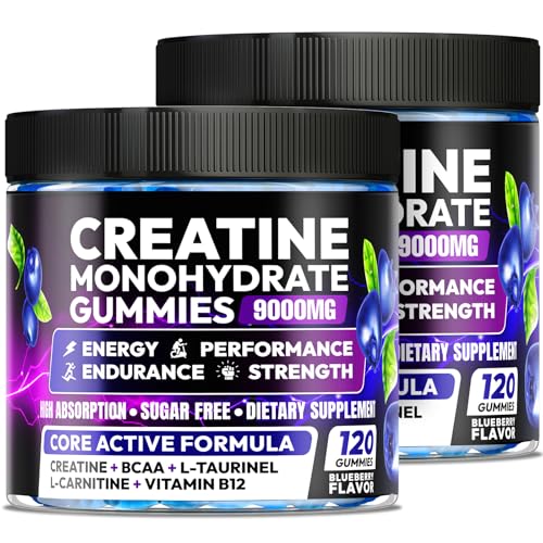 2 Pack Creatine Monohydrate Gummies 5000mg for Men & Women, Creatine Gummy