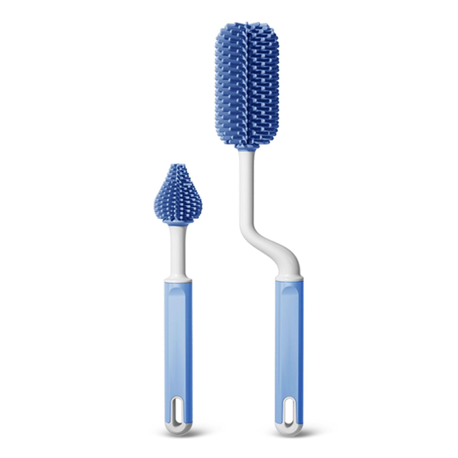 Mee Mee 360° Movable Silicone Bristle Baby Feeding Bottle Cleaning Brush & Nipple Cleaner, Ergonomic Handle, Easy to Clean Bottle Corners for Narrow Neck & Wide Neck Feeding Bottles (Blue)-image-26