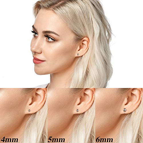 180 Pieces Ball Post Earring Stud With 200 Pieces Butterfly Ear Back Earrings With Loop For Diy Jewelry Making Findings, 4 Mm 5 Mm 6 Mm (Silver, Gold) #TOP3