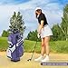 ULTIMATE 14-Way Golf Cart Bag, Lightweight Golf Bag w/Molded Lock Top & Full Length Dividers, Portable Golf Club Bag w/11 Pockets, Cooler Bag, Padded Strap & Rain Hood for Men Women (Purple+Grey)
