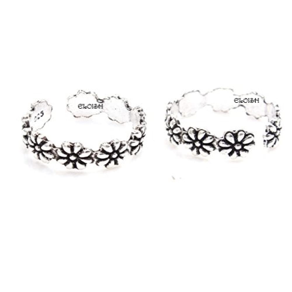 ELOISH Sterling Silver Pair of Beautiful Floral Toe Rings Pair (B019IK9ACQ) Amazon Price History, Amazon Price Tracker