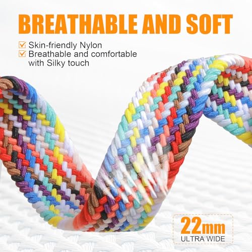 Image of VEMIGON Nylon Braided Magnetic Band Compatible with Samsung Galaxy Watch 8 /8 Classic, Elastic Fabric One Click No Gap Sport Strap for Galaxy Watch 8 40mm 44mm /8 Classic 46mm