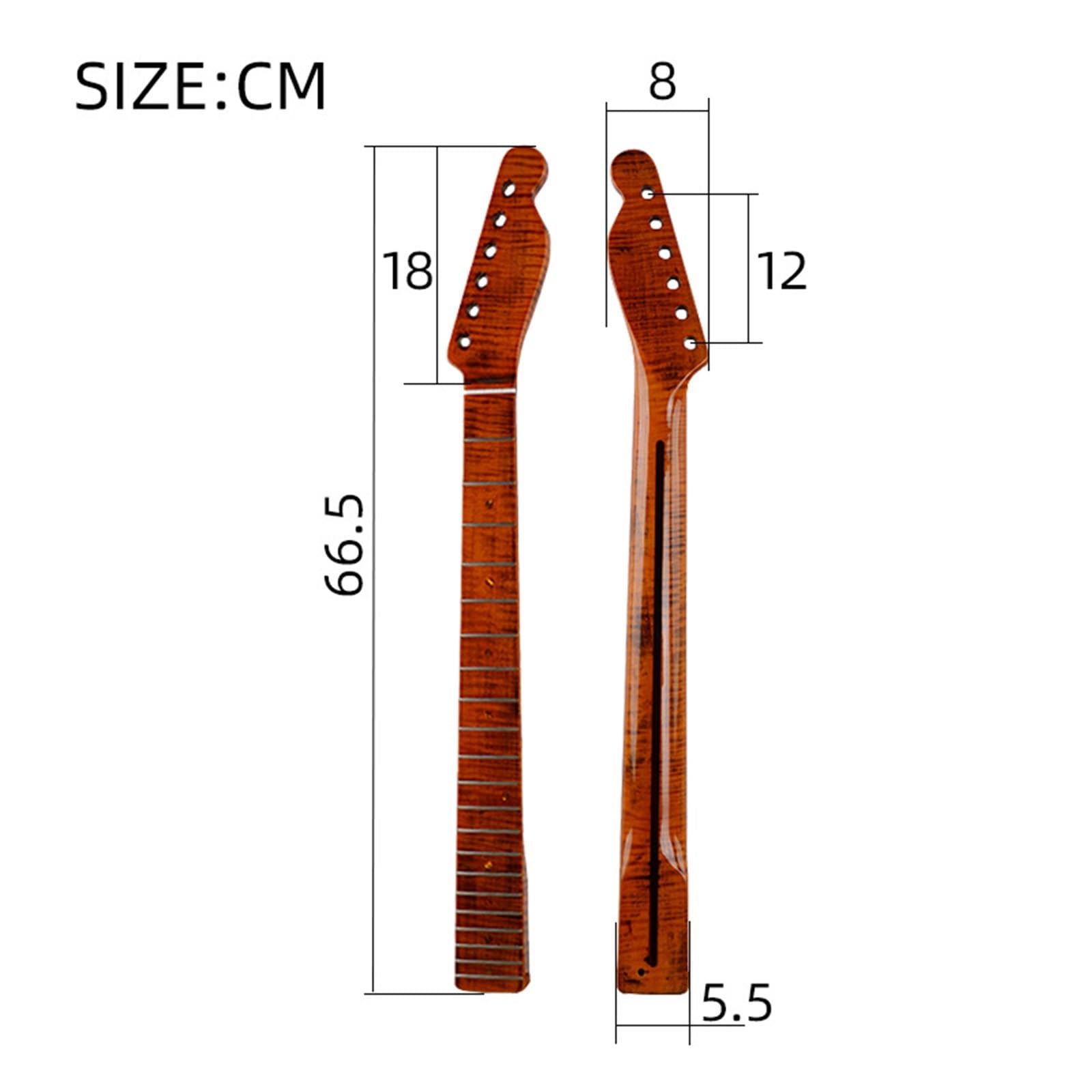 DIY Guitar Necks 21 Fret Tiger Maple Neck Suitable For TL Electric Guitar DIY Accessories