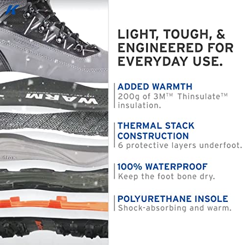 Korkers Verglas Ridge Men's W/Snowtrac & Icetrac Soles, Size 9.0 (Ob9320Gy-09) Black #TOP1