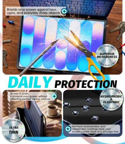Image of (3 in 1) Orzero Screen Protector Compatible for MacBook Neo 13-inch, 2 Pack 9H Matte Tempered Glass Screen Protector with 1 Pack Soft PET Trackpad Protector Anti-Glare Anti-Fingerprint [EZ Install] Anti-Scratch Bubble-Free