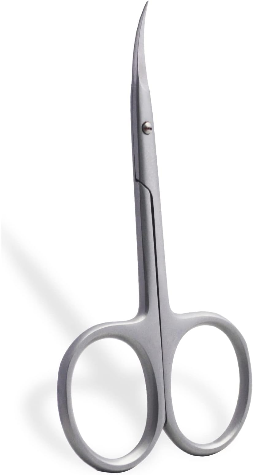 YNR® Cuticle Nail Scissors Curved Blade Professional Stainless Steel Beauty Scissors, for Manicure Pedicure, Eyebrows, Nose, Hair Trimming Beauty Grooming Thick Toenails Women Men