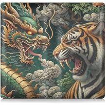 Car Registration and Insurance Card Holder, Dragon Tiger PU Leather Glove Box Organizers for Cards Driving Licence Documents, Vehicle Accessories