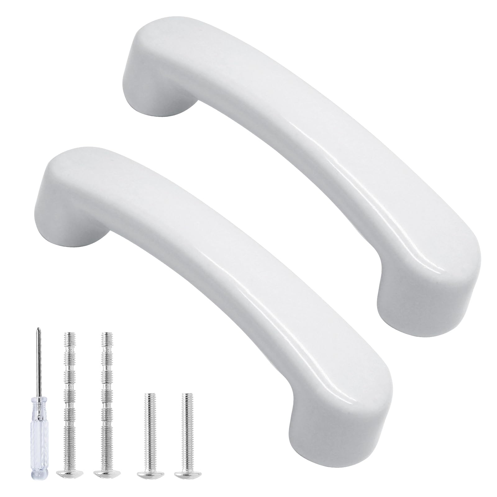Boutons de placard pour chambre d'enfant céramique blanche arche lot de 2
