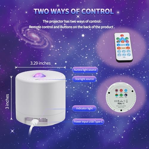 Image of Star Projector, Galaxy Projector, Remote Control & Timer Galaxy Light, LED Nebula Night Light Projector for Adults Bedroom Decoration, Party, Birthday, Christmas,Valentine's Day,Room Decor