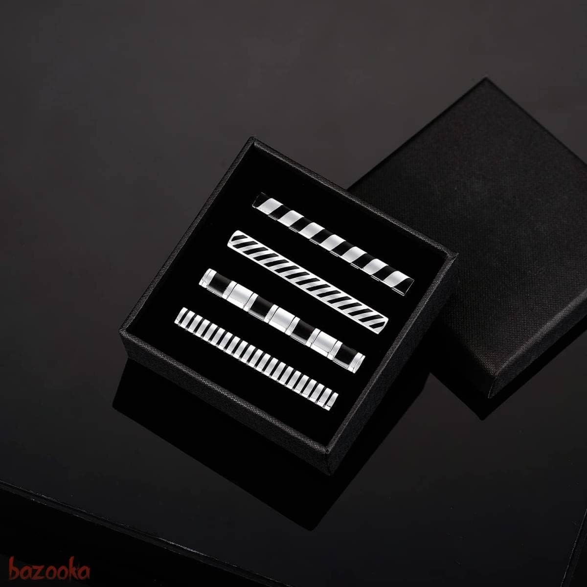 ネクタイピン ストライプ柄ネクタイピン 4本セット 社会人 普段使い バレンタイン メンズ 父の日 フレッシャーズ 贈り物