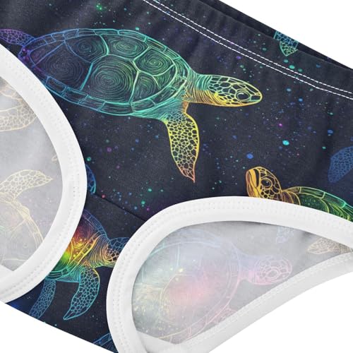 Wusikd Rainbow Colored Girls' Underwear Cotton Sea Turtles Girls Briefs Soft Toddler Underwear 2T4