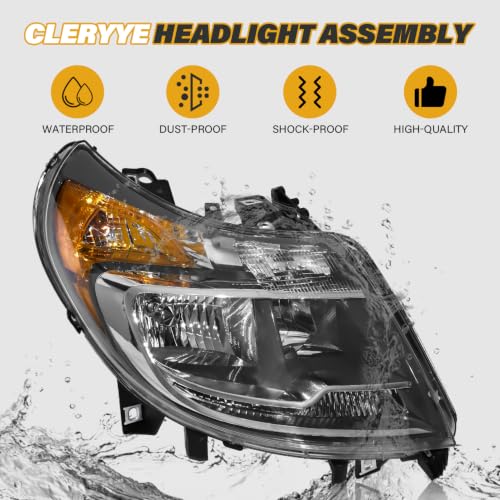 CLERYYE 6 Pins Headlight Assembly W/DRL Compatible with Dodge RAM Promaster 1500 2500 3500 2014-2022, Halogen Headlamp Replacement W/Bulbs, Chrome Housing, 68154588AK CH2503291 Right Passenger Side by CLERYYE - Used condition - Image 7