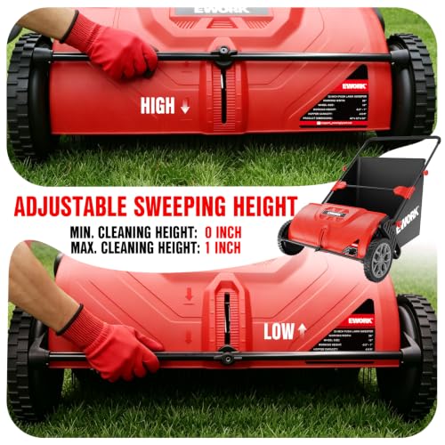 EWORK Push Lawn Sweeper 32-Inch with 4.5 cu.ft. Hopper Bag for Yard Clean by EWORK - Image 4