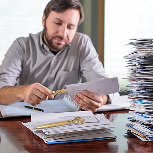 Vintage Letter Opener Knife, Desk Letter Opener Knife Metal Envelope Opener Lightweight Hand Envelope Slitter Desk Office Letter Opener(Gold) #TOP7