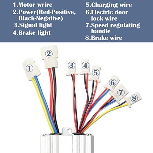 Yolufer 500W Brushed Dc Motor Speed Controller Alloy Brush Motor Control Box Throttle Twist Grips E-Bike Scooter Tricycle Speed Controller Motor 24V 36V 48V #TOP3
