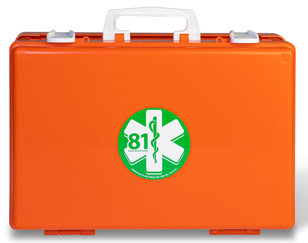 Valigetta di Pronto Soccorso per aziende del GRUPPO A e B attacco a parete ALL. 1 DA 3 LAVORATORI 395x135x270 mm