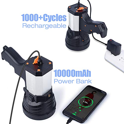 Yierblue YB-953S Rechargeable Spotlight, Super Bright 1000,000 Lumen Led Handheld Spotlight 10000Mah Long Lasting Large Flashlight Searchlight And Flood Camping Flashlight thumb #4