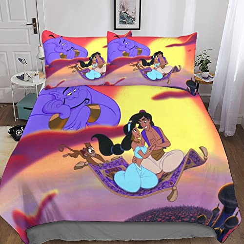 ZHONGZ Aladdin Juego De Sábanas Funda Nórdica Impresas En 3D con Diseño De Funda De Edredón,...