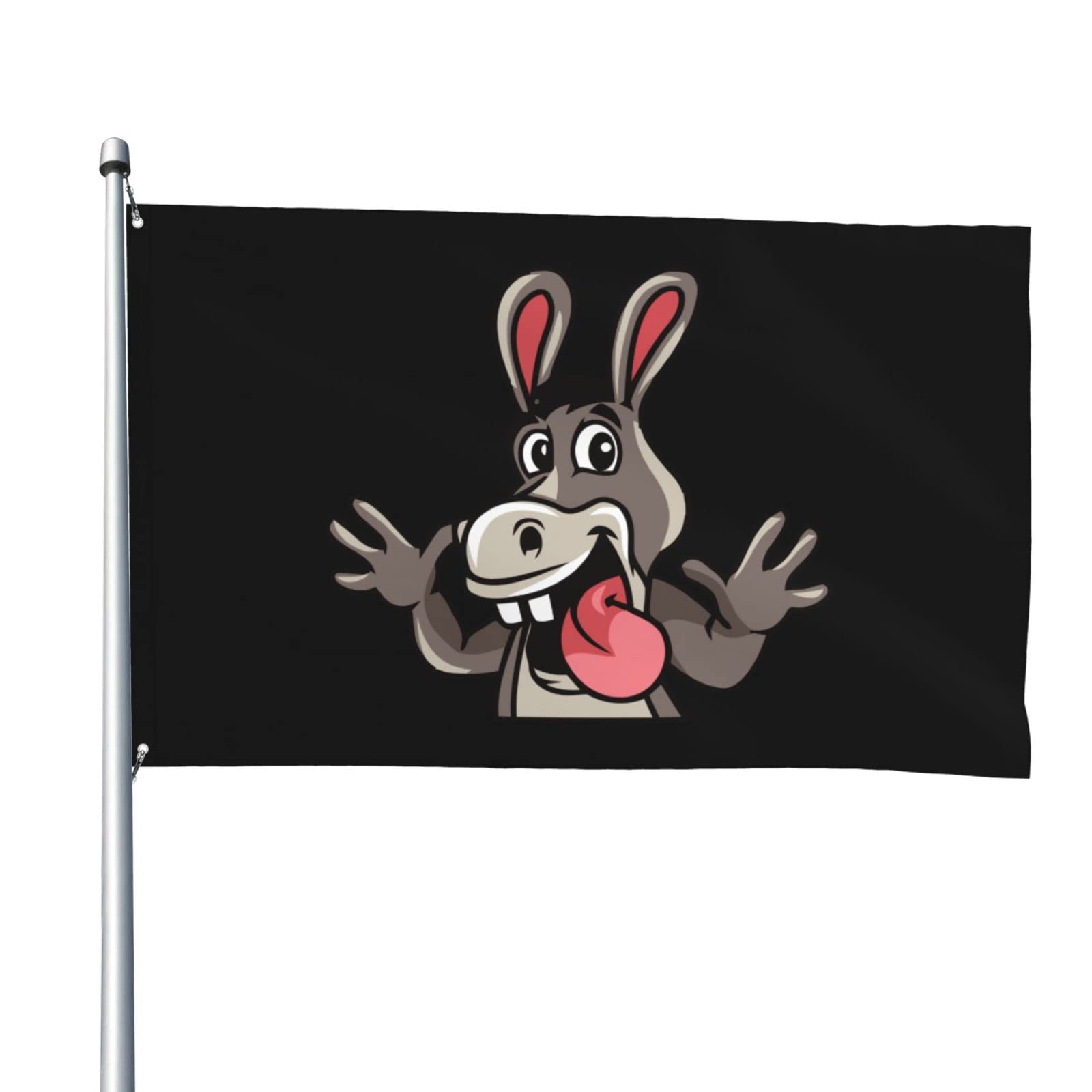 Cartoon Esel Gartenflagge | 90x152cm Polyester | Für Terrasse & Garten | Wetterfest