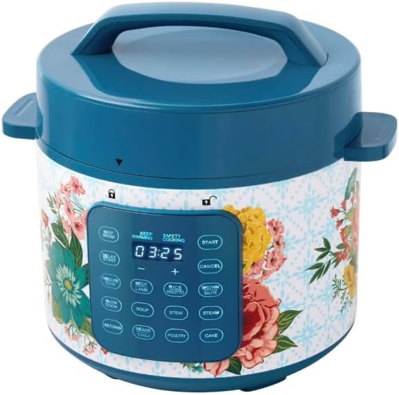 The best Fancy Flourish 6-Quart Pressure Cooker with Touch Control Display,Blue