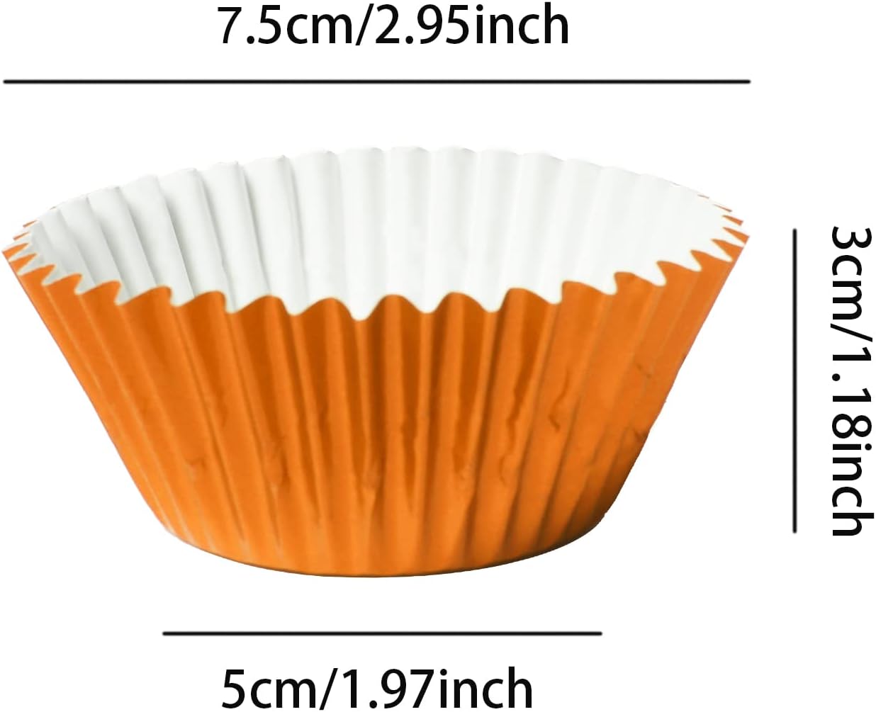 Orange Foil Cupcake Liners Baking-Cupcake Weddings,Birthday Parties100Pcs image 2