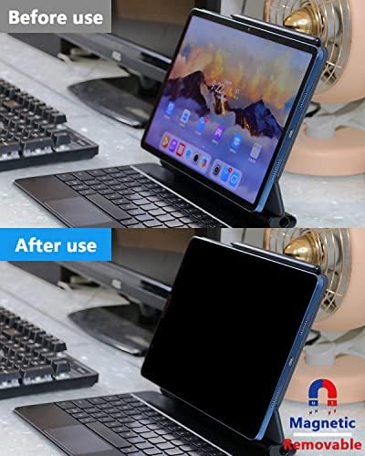 Magnetic iPad Pro 12.9 inch Privacy Screen Protector Removable & Reusable Anti Spy Privacy Filter for Apple iPad Pro 12.9 inch 2021 2020 2018 Anti Blue Light Anti Glare [Landscape Privacy]