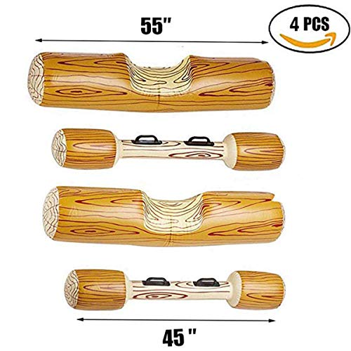 2 Sets 4 Pcs Package Inflatable Floating Water Toys Aerated Battle Logs,Floating Bed Pool Lounger Giant Floats Ride Boat Raft For Pool Party Beach Swimming Pool Toys For Adult(4 Pcs) #TOP1