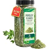 Soeos Parsley Flakes, 2.1 oz (60g), Dried Parsley Leaves, Fresh Flavor and Aroma, Perfect for Seasoning, Garnishing, and Cooking