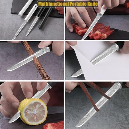 Image of Multifunctional Fruit Knife, Paring Knife Stainless Steel Professional Kitchen Knives with Ergonomic White Handle for Fine Cutting Tasks (Pack of 1, White)
