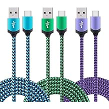 USB Type C Cable, 3Pcs 6ft Phone Charger Charging Cord for Samsung Galaxy A37 A57 5G A14 A23 A22 A53 5G A73 A33 A52 A42 A32 A13 5G A20 A12 A03s, S23 S22 S21 Ultra S20 FE S10 S10e S9 S8 Note 20 10 9 8