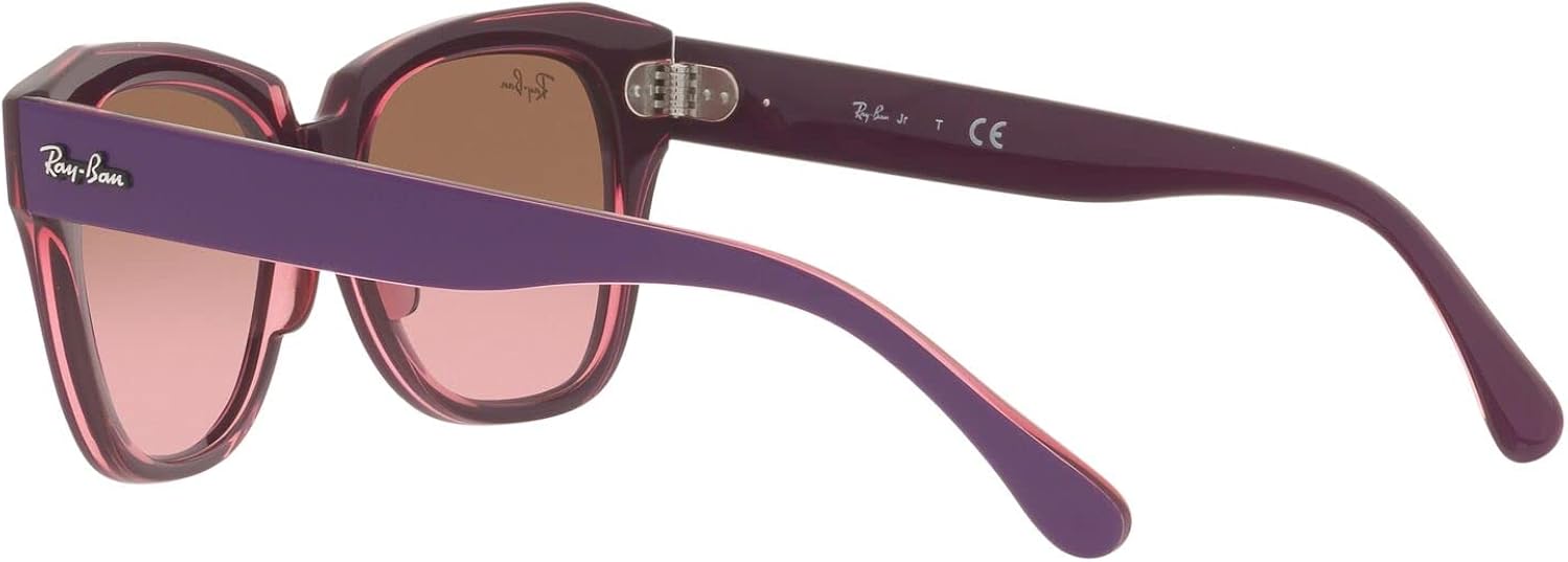 Ray-Ban Junior Kids' RJ9186S Square Sunglasses, Violet On Transparent Pink/Pink Gradient Brown, 46 mm : Clothing, Shoes & Jewelry