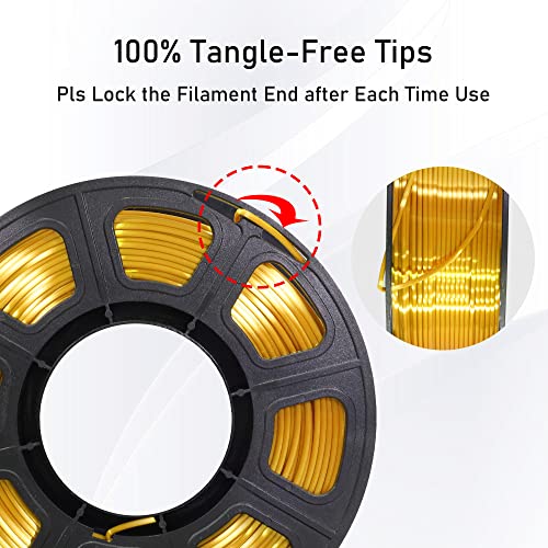 Image of Shiny Silk Gold Silver Copper PLA Filament Bundle, 1.75mm 3D Printer Filament, Each Spool 0.5kg, 3 Spools Pack, with One 3D Printer Remove or Stick Tool MIKA3D