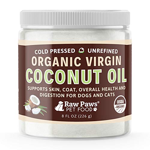 Raw Paws Organic Virgin Coconut Oil for Dogs & Cats, 8-oz - Supports