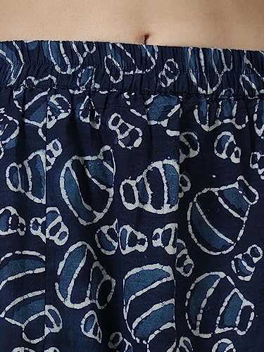 Image of POPWINGS Casual Ethnic Bagru Print Long Slit Skirts for Women || Cotton Long Slit Skirt for Women || Stylish Women Long Skirt for Summer
