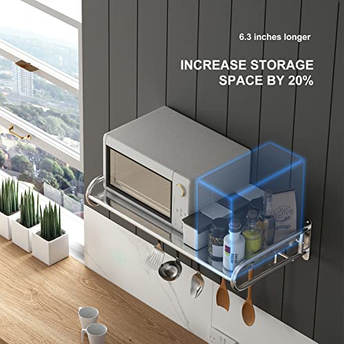 Lanliebao 32Inch Stainless Steel Wall Shelf Metal Shelving Heavy Duty Commercial Or Household Grade Wall Mount Microwave Oven Shelf With Fixing Kit (32 In Silver New) #TOP3