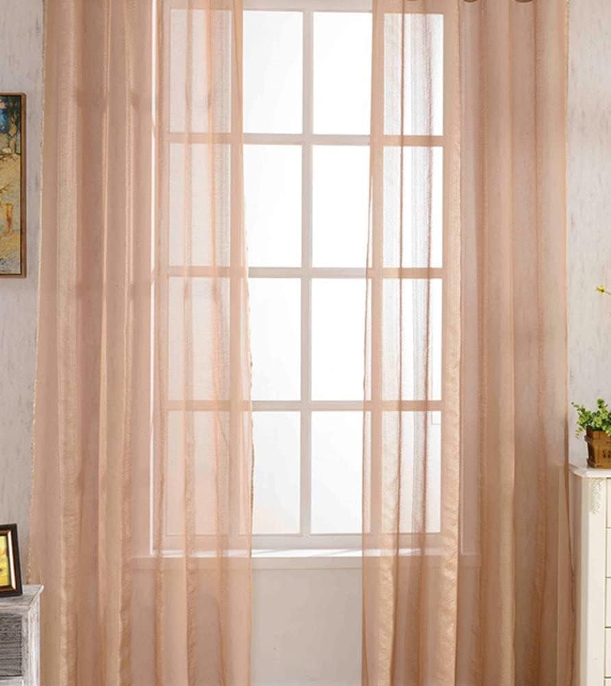 HooHero Grey Classic Solid Window Treatments 100 Wide Sheer Curtains Kids Living Room Stripe Window Drapes Gauze Voile Liner Curtains