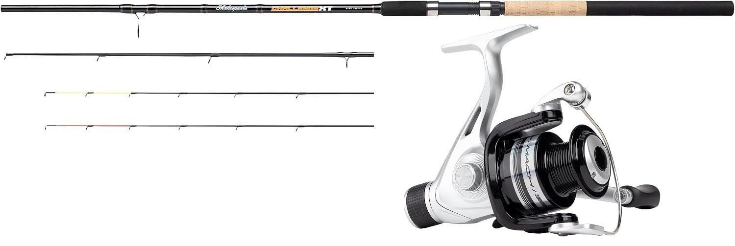 Shakespeare 8 ft Carbon Feeder Fishing Rod & Mach Reel + Line COMBO