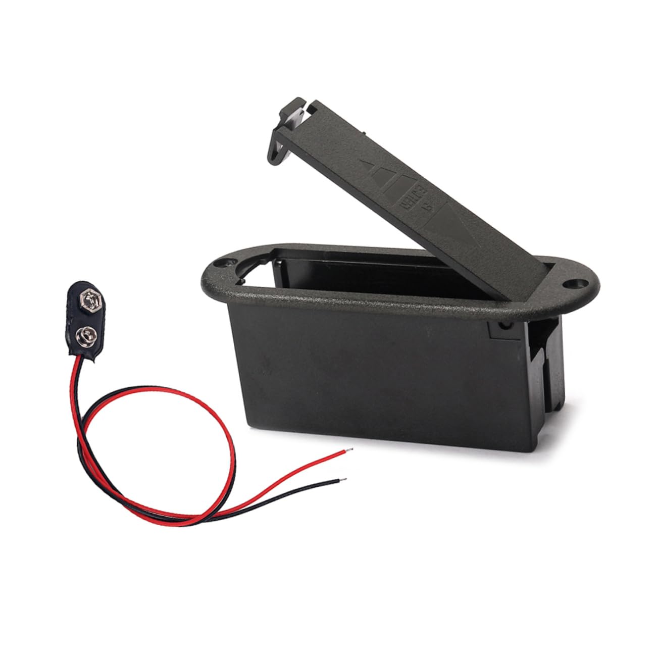 Battery Holder Case for Active Guitar Bass Pickup Use Includes Battery Connection Cable Durable Material Black Suitable for Applications