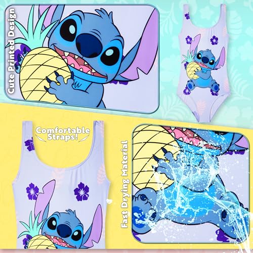 Image of Disney Girls One Piece Swimming Costume, Comfortable Stretchy Swimsuit - Girls Gifts