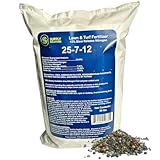 Supply Solutions 25-7-12 Lawn and Turf Fertilizer - 15% Slow Release Nitrogen Lawn Fertilizer for All Grass Types, Shrubs - Turf Builder Plant Food Covers 12,500 sq.ft (50lbs)