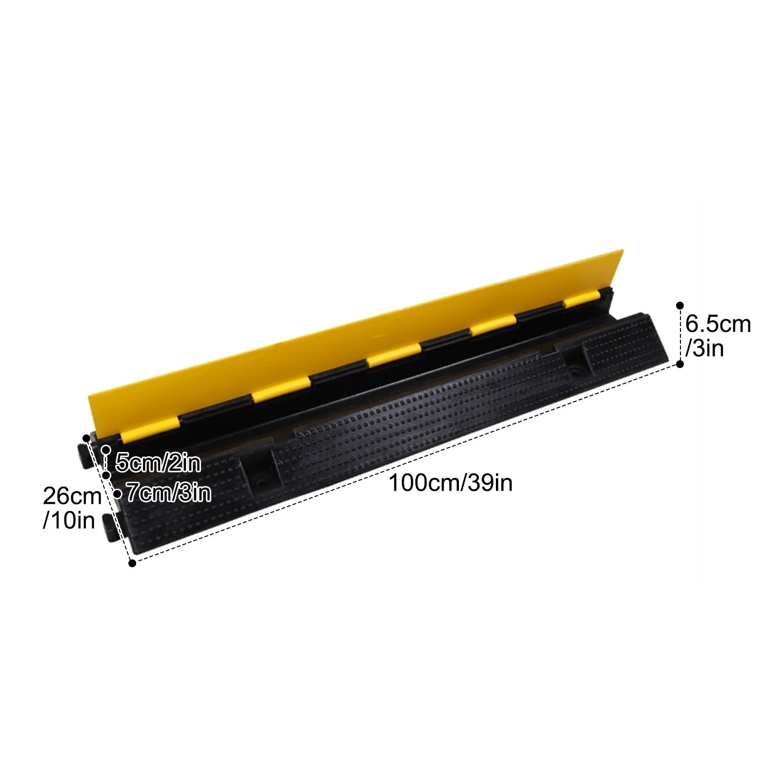Pasacables Suelo, Canaleta Cables Suelo, Reductores de Velocidad de Goma para Carretera, Multicanal, para Cable(6.5cm/3in-Channel)