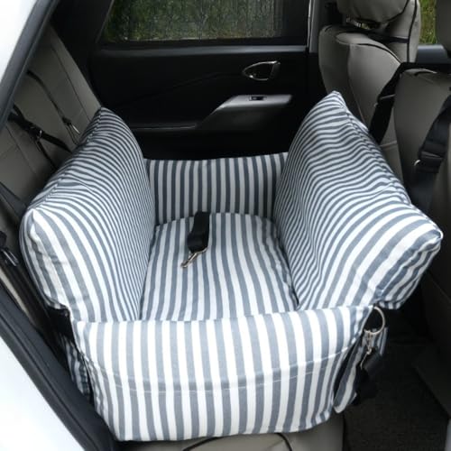 LumoLight ペット ドライブシート 助手席用 後部座席用 ペットドライブボックス 大型 中型 小型 猫 犬用 固定式シートベルト 安全旅行 耐摩耗 車用安全シート 76*52cm ペットクッション ペットソファ 両用 汚れキズ防止 滑り止め (F)