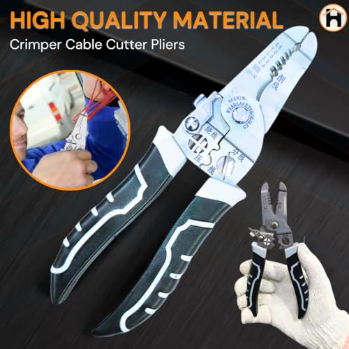 Image of Homdum All in 1 Multifunction Stainless Steel Wire Stripper /Wire Crimping Tool, Wire Cutter, Wire Crimper, Cable Stripper, Wiring Tools and Multi-Function Hand Tool