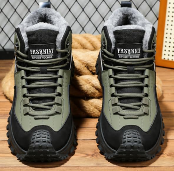 Safe Work Orthotic Hiking Boots, Anti-slip and Durable Steel Toe Boots, Men's Stylish Casual Lace-up Snow Boots