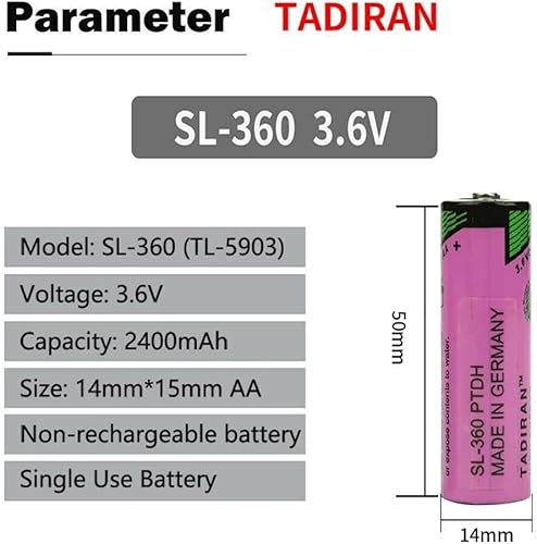 Miniatura 3 de EVASEN SL-360 PLCTL-5903 3.6V 2400mAh AA Batería de litio para Tadiran TL-5903 SL-360 S7-400 ER14500 ER14505 para máquina Siemens S7-400 PLC