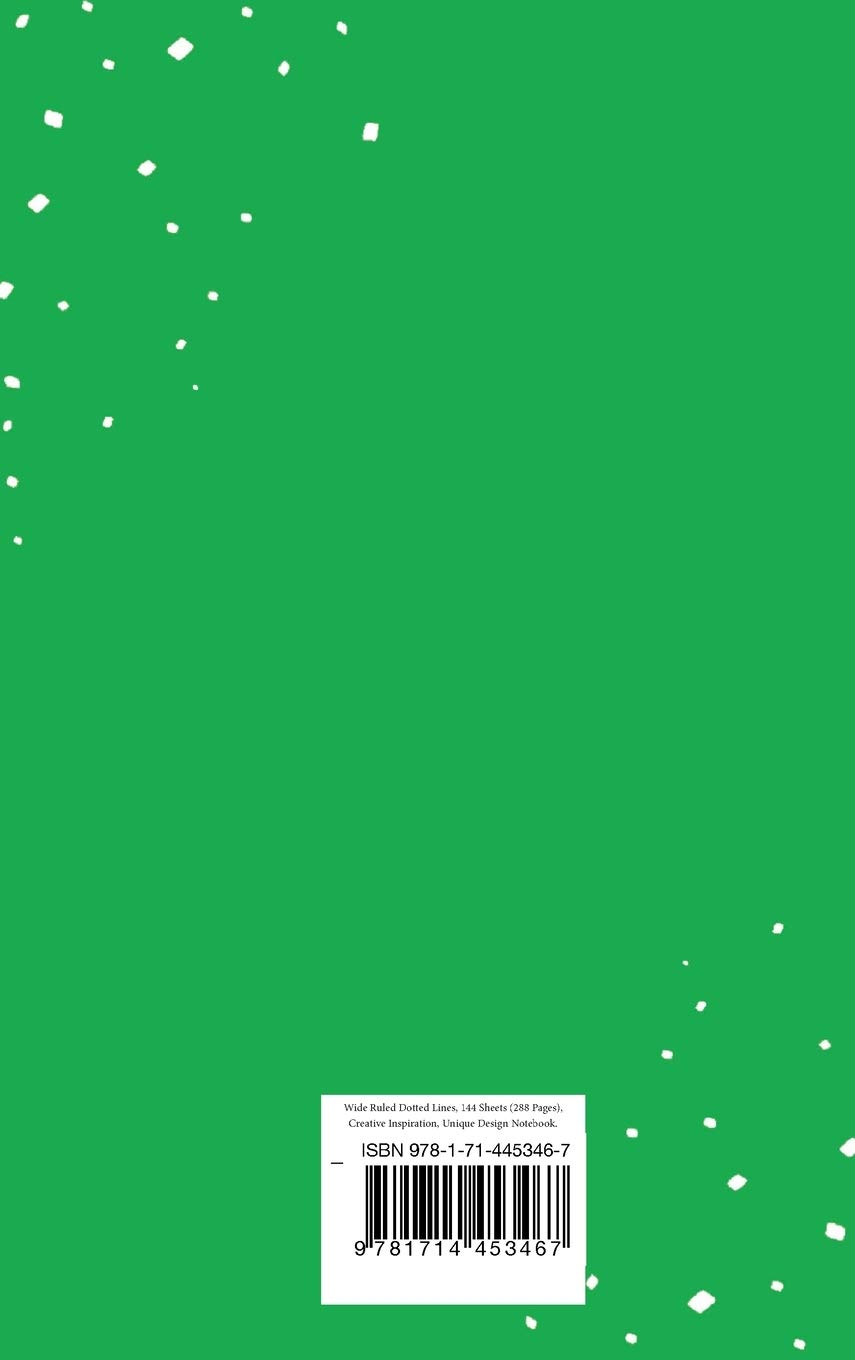 Happy Birthday Notebook, Blank Write-in Journal, Dotted Lines, Wide Ruled, Medium (A5) 6 x 9 In (Green)