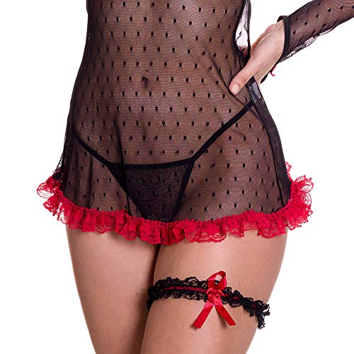 Camisola Preta com Bojo em Tule Transparente Francesinha - GV113